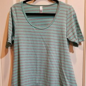 Lularoe Perfect T, M, blue and grey